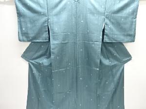 縞に花模様小紋着物